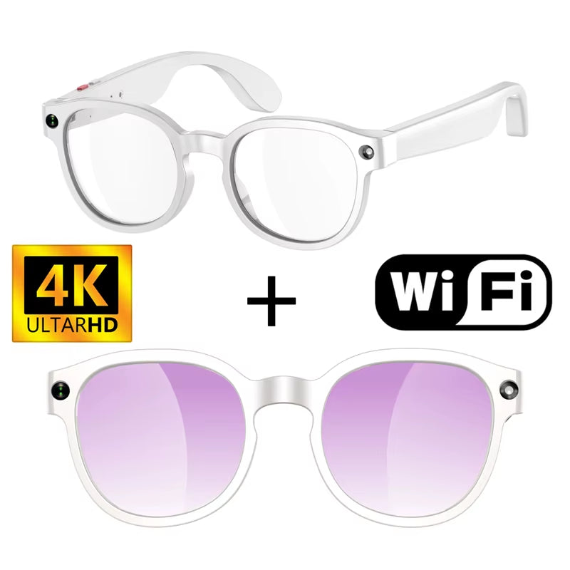 2026 New AI Smart Glasses AI Translation 8MP HD Camera 4K Shooting Image Conversation Recording Listening to Music Smart Glasses