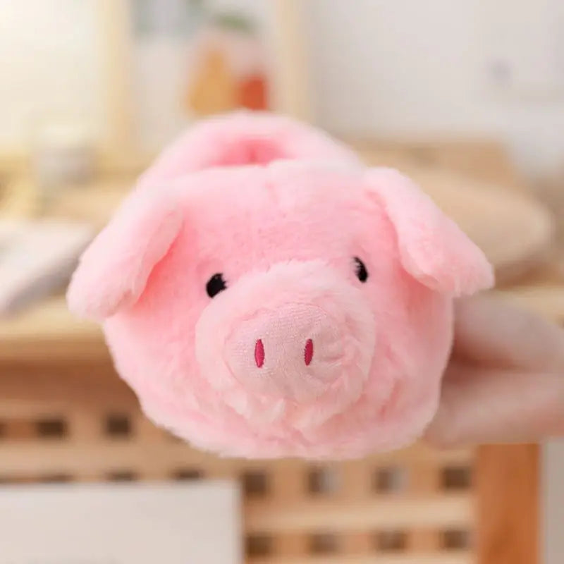 Cute Pig Slipper. Heel Cover, Warm Fluffy Slippers. For Indoor Wear