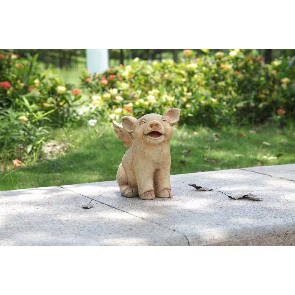 Pig with Wings Sitting, Laughing
