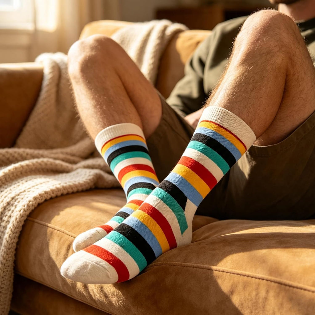 Mens Dress Socks Fun Funny Novelty Colorful Crazy Crew Socks 8-12 | Birthday Holiday Gifts for Men Boyfriend and Dad, Soft and Breathable, Elastic Stretch, Smooth Toe