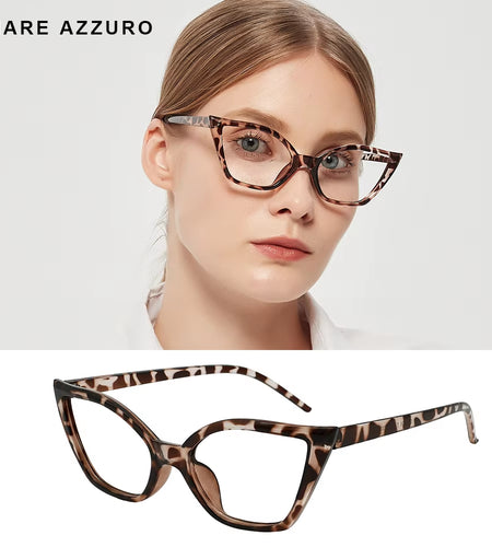 Reading Glasses for Women Oversized Prescription Magnifying Eyeglasses Frames Cat Eye Decorative Eyewear Trendy Retro MAREAZZURO