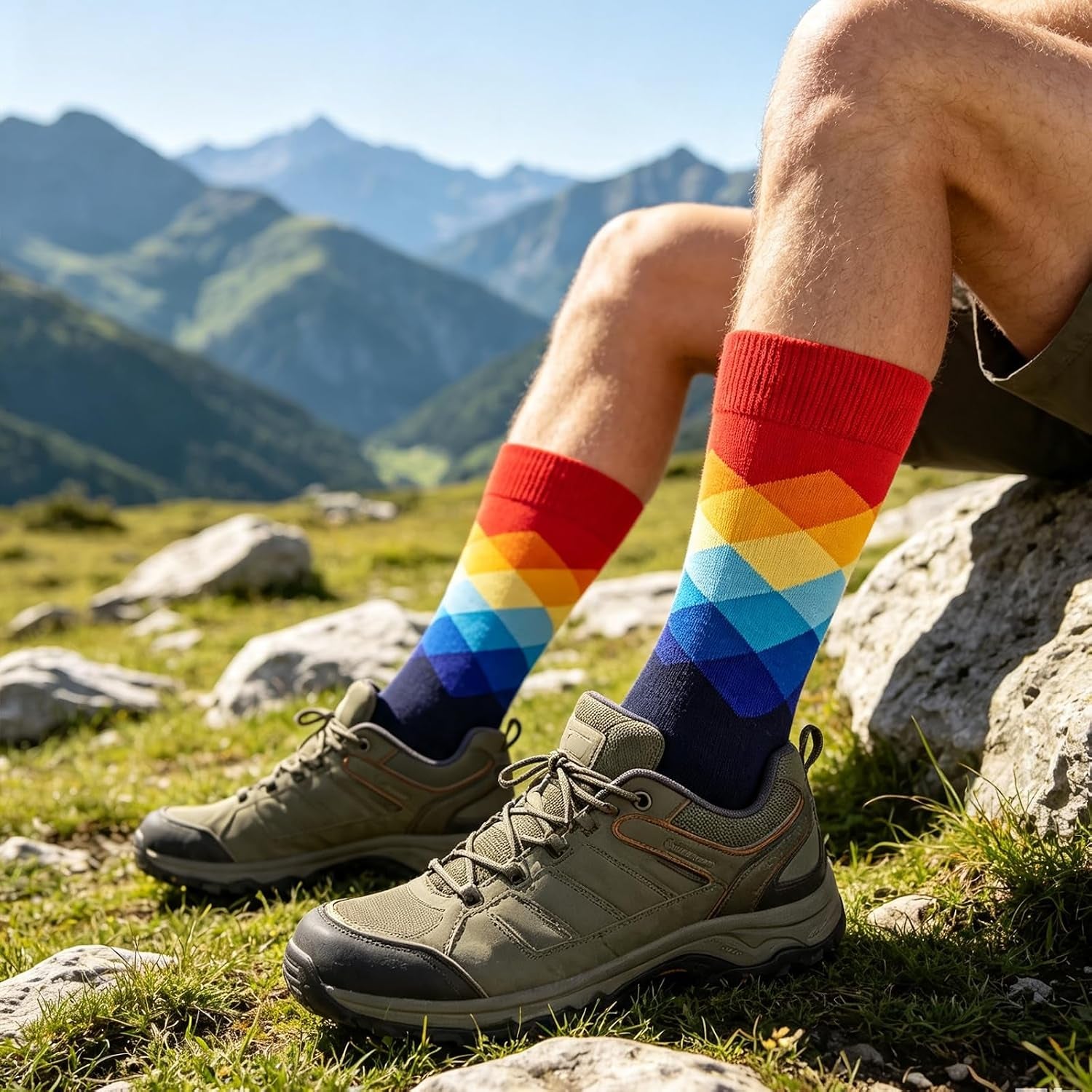 Mens Dress Socks Fun Funny Novelty Colorful Crazy Crew Socks 8-12 | Birthday Holiday Gifts for Men Boyfriend and Dad, Soft and Breathable, Elastic Stretch, Smooth Toe