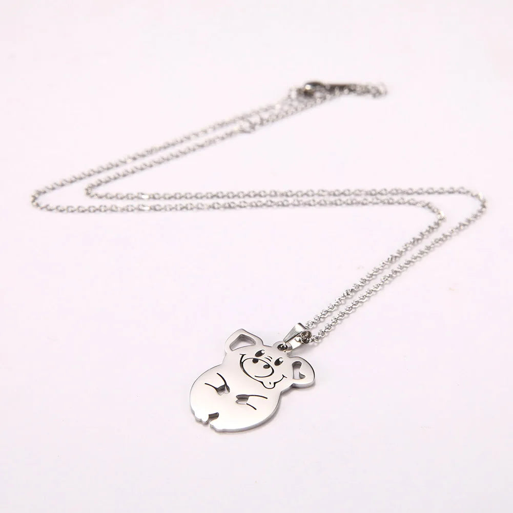 Pig Necklaces. Stainless Steel Pendant Necklace