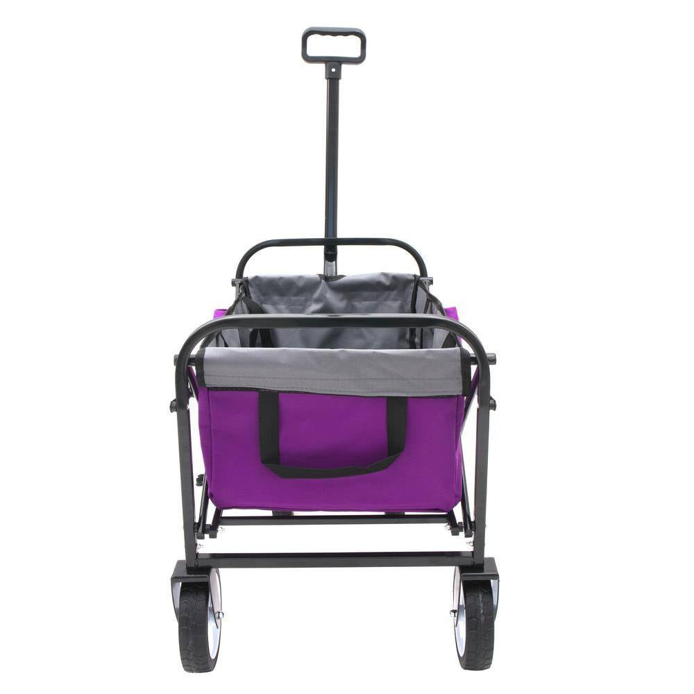 Foldable Wagon Cart with Strapping System, Utility Wagon Grocery Cart for Camping Shopping Sports, Serving Cart