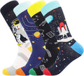 Mens Dress Socks Fun Funny Novelty Colorful Crazy Crew Socks 8-12 | Birthday Holiday Gifts for Men Boyfriend and Dad, Soft and Breathable, Elastic Stretch, Smooth Toe
