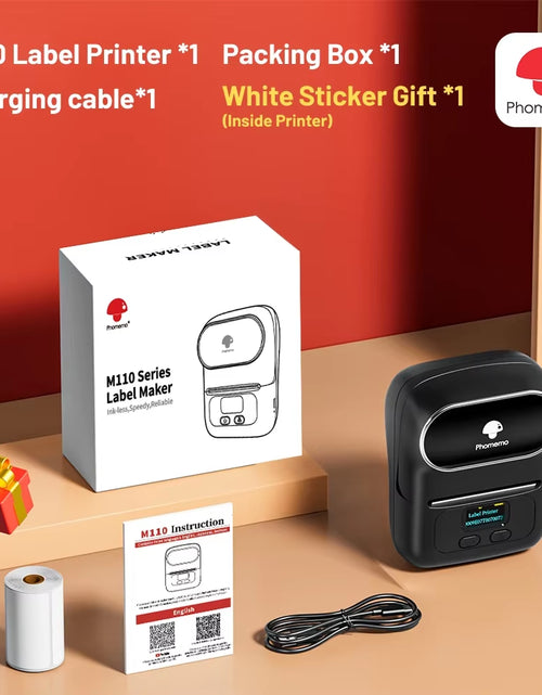 Load image into Gallery viewer, Phomemo M110 Portable Label Printer Mini Thermal Self-Adhesive Sticker Printer Mobile Pocket Tag Price UV Label Sticker Printer
