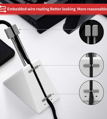 Mouse Bungee Mouse Cord Clip Cord Management System Fixer Holder for Esports FPS Game (3.0 White)