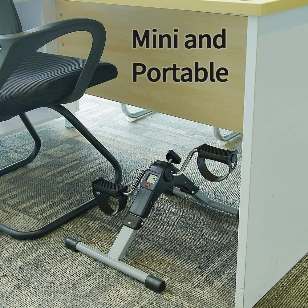 Foldable Pedal Exerciser Mini Arm Leg Exercise Bike with LCD Screen Display New
