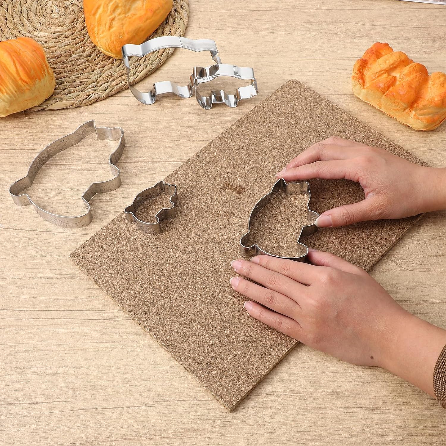 5 Pcs Pig Cookie Cutter, Mexican Set | Pig Cookie Cutter Mexican Set, Concha Marranitos & Puerquito Shapes, 5.5"-2.0"