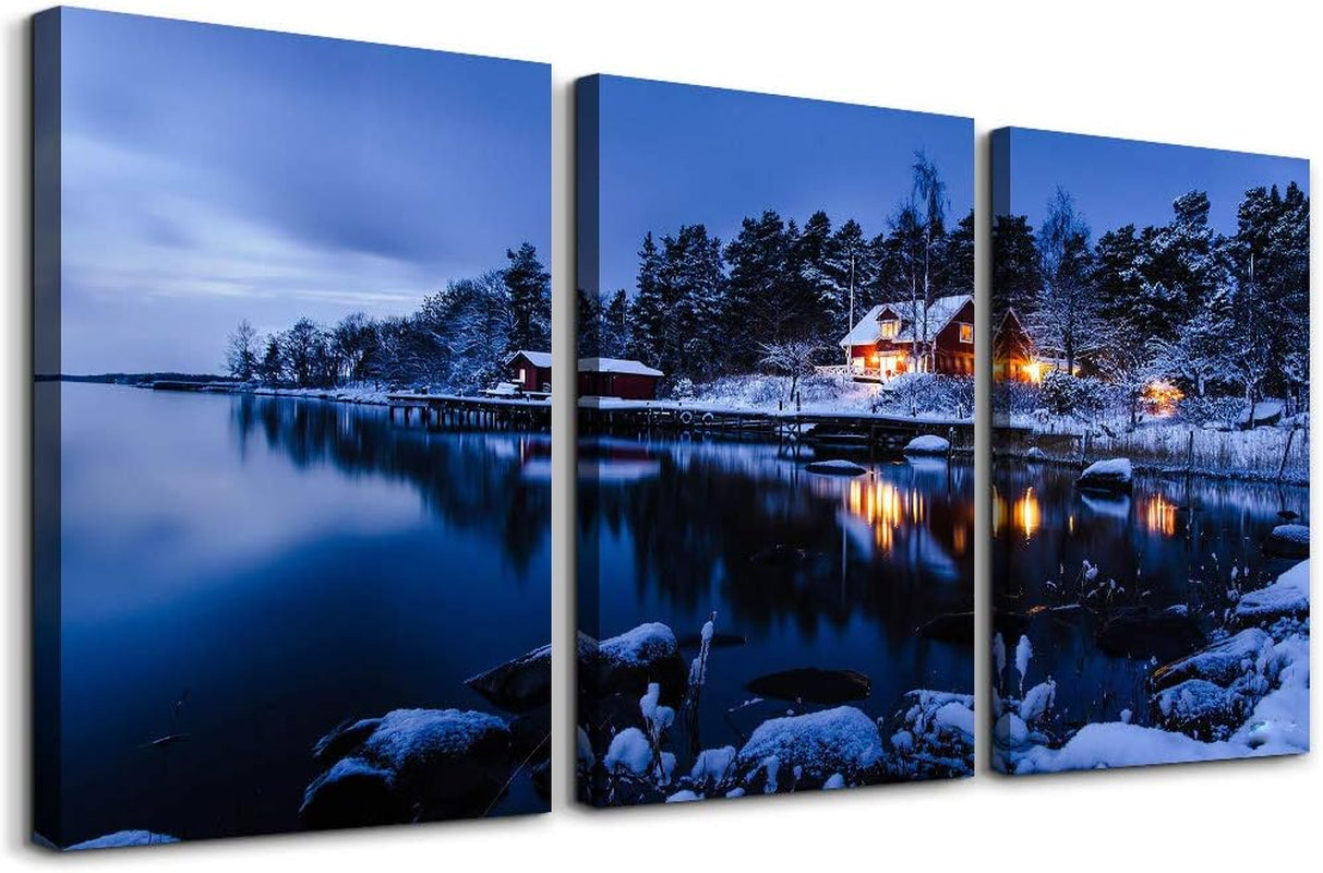 Set of 3 Wall Art Canvas Prints, Beach Sunrise Sunset Pictures Wall Decor Ocean Waves Nature Seascape Poster Coastal Landscape Painting for Living Room, Bedroom, Office Home Decor