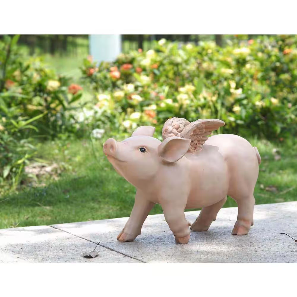 Pig with Wings Sitting, Laughing