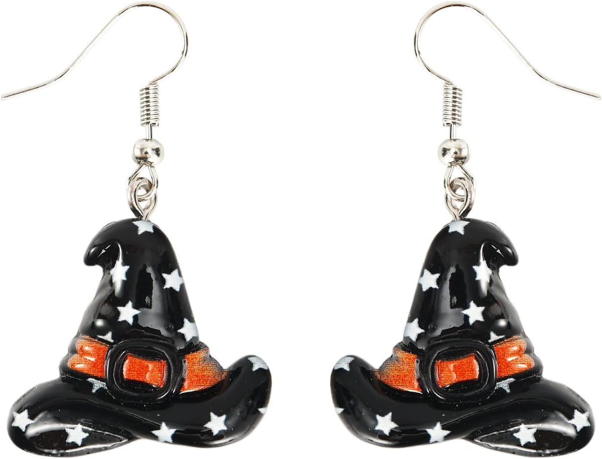 Punk Halloween Earrings for Women,Witch Skull Skeleton Dangle Earrings for Women,Scary Halloween Party Earring for Halloween Accessories