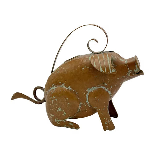 56 Oz. Rustic Pig Metal Watering Can