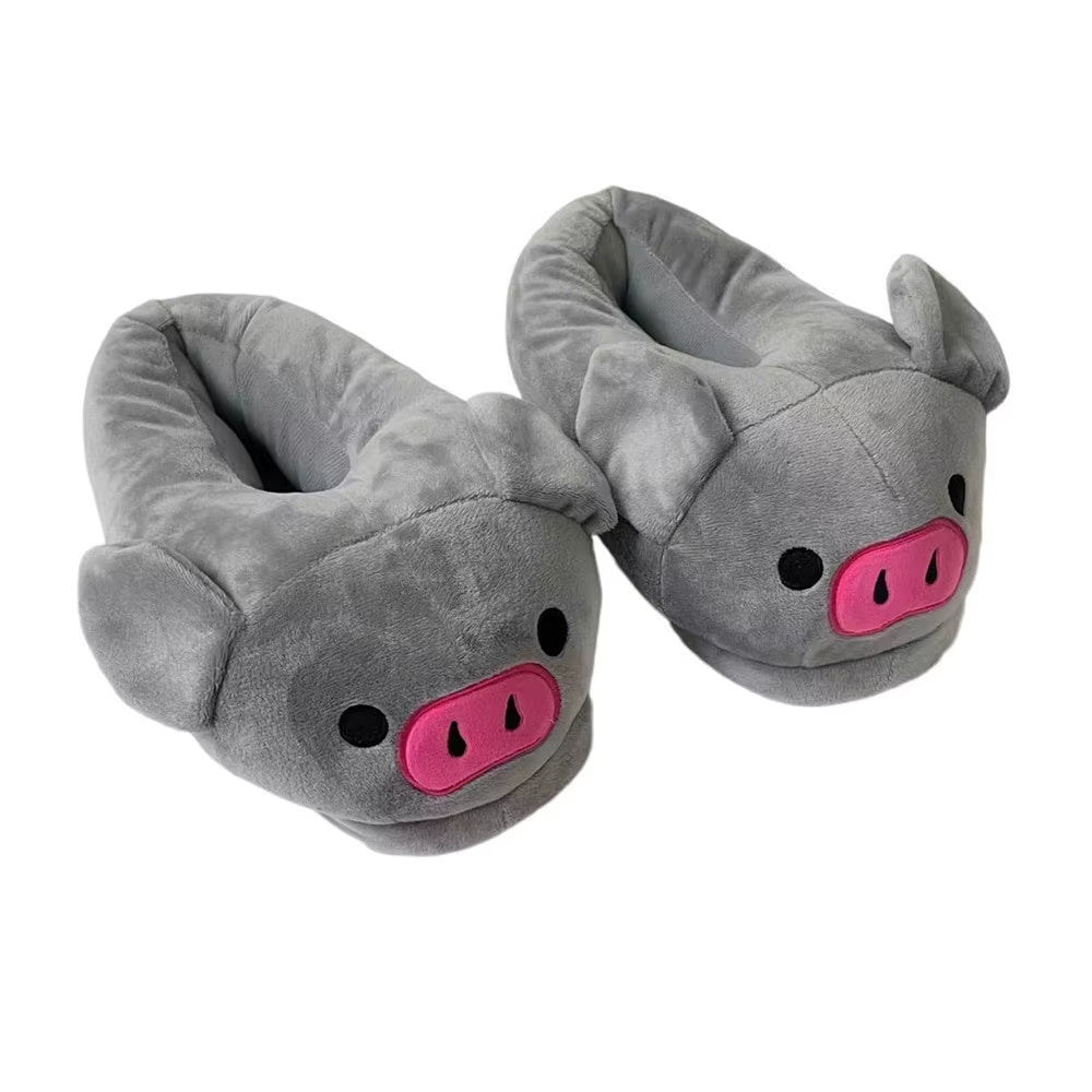 Cute Pig Slipper. Heel Cover, Warm Fluffy Slippers. For Indoor Wear