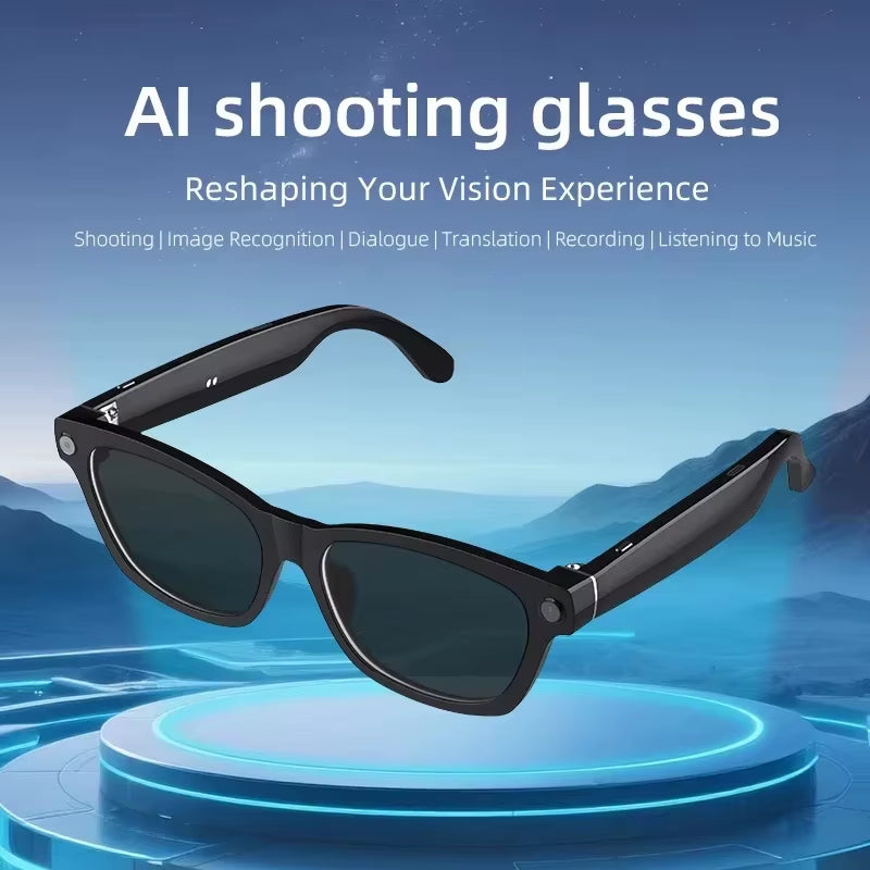 2026 New AI Smart Glasses AI Translation 8MP HD Camera 4K Shooting Image Conversation Recording Listening to Music Smart Glasses