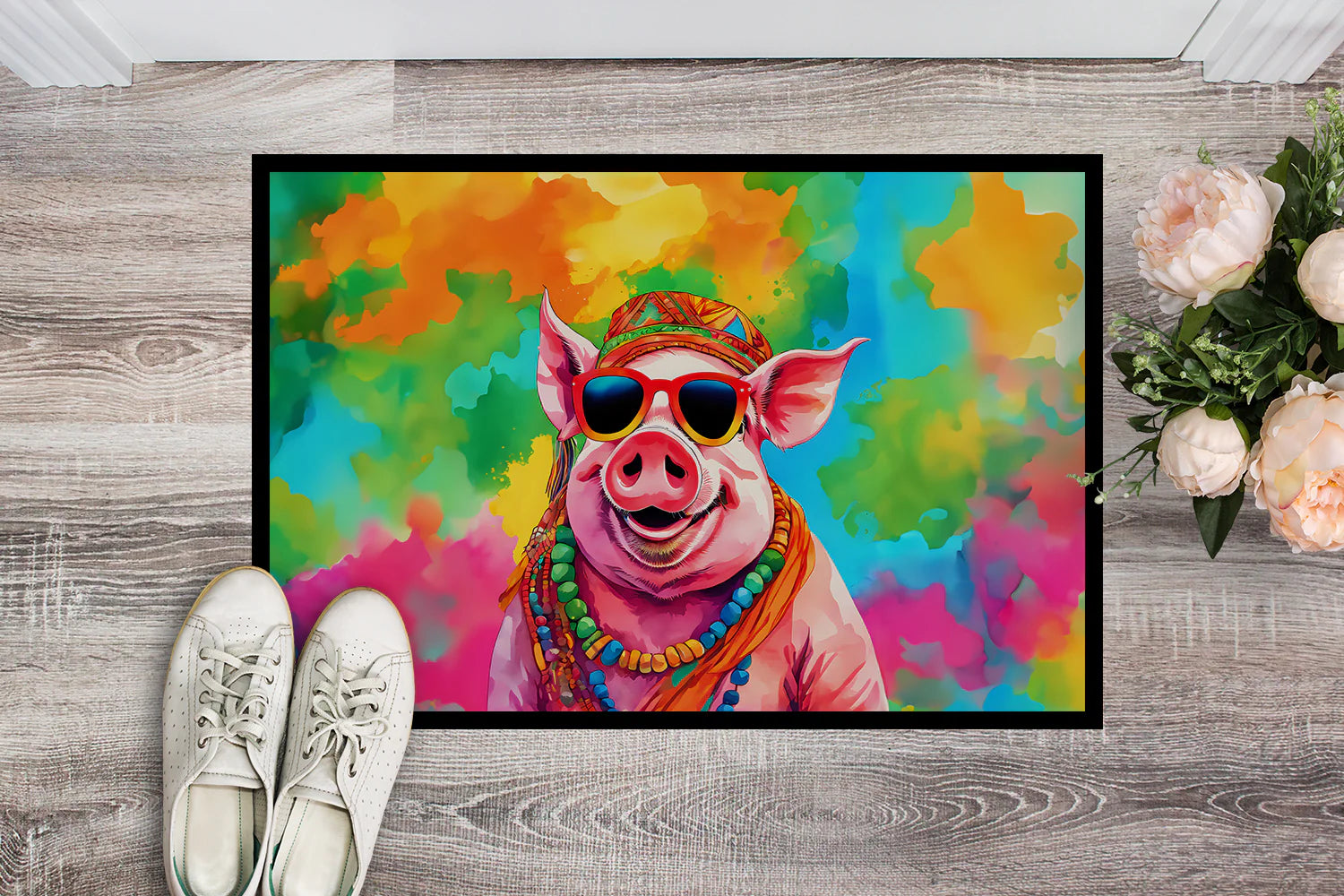 Hippie Animal Pig Doormat