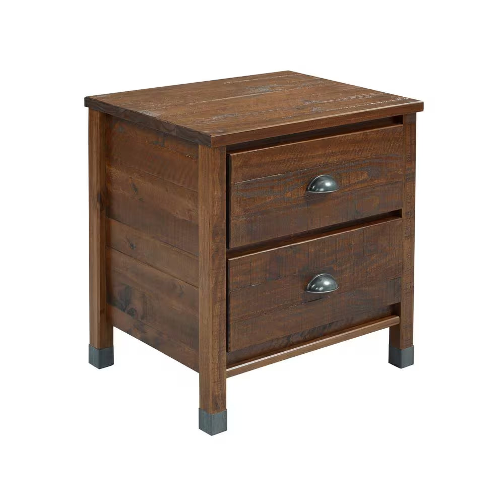 Baja 2-Drawer Walnut Nightstand