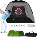 Golf Practice Net.  12 X 7 Ft Professional Backstop with Silent Velvet Target