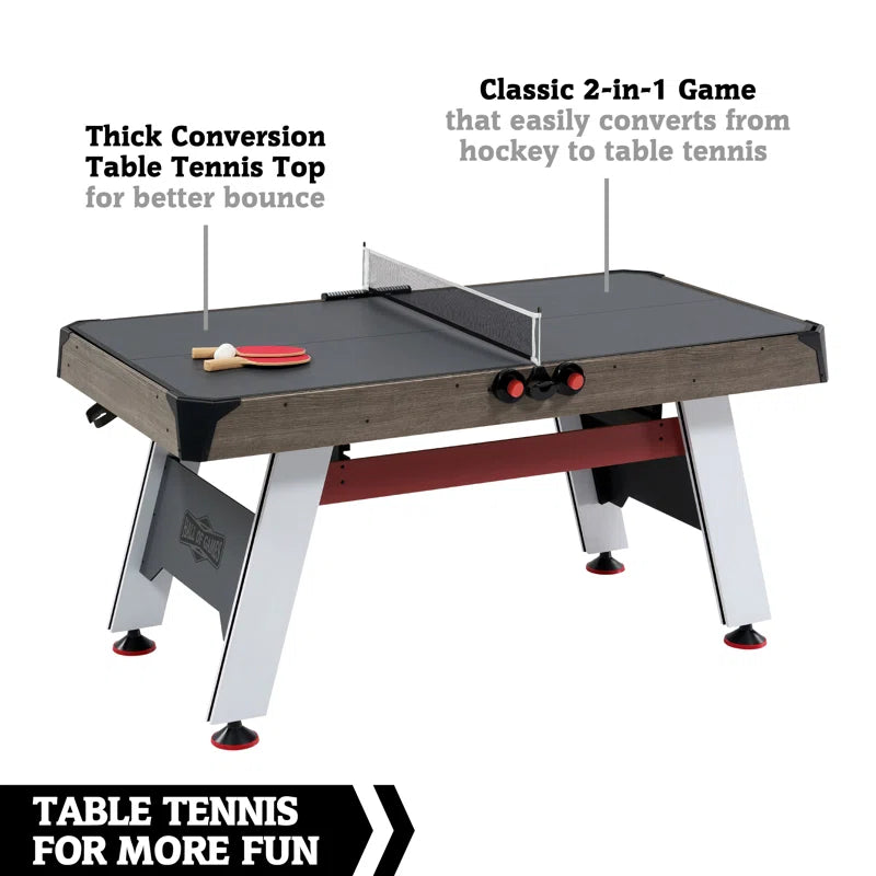 66" Air Hockey with Table Tennis Top and LED Scorer