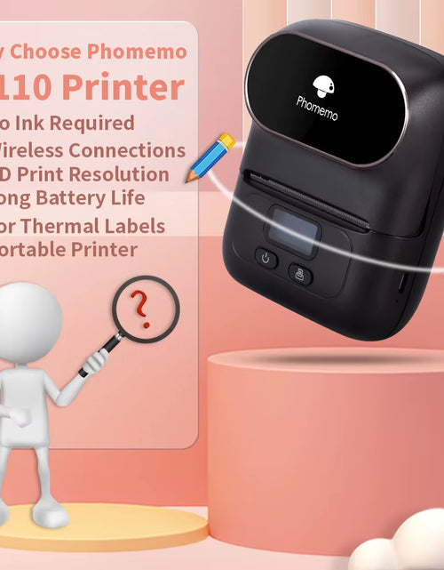 Load image into Gallery viewer, Phomemo M110 Portable Label Printer Mini Thermal Self-Adhesive Sticker Printer Mobile Pocket Tag Price UV Label Sticker Printer
