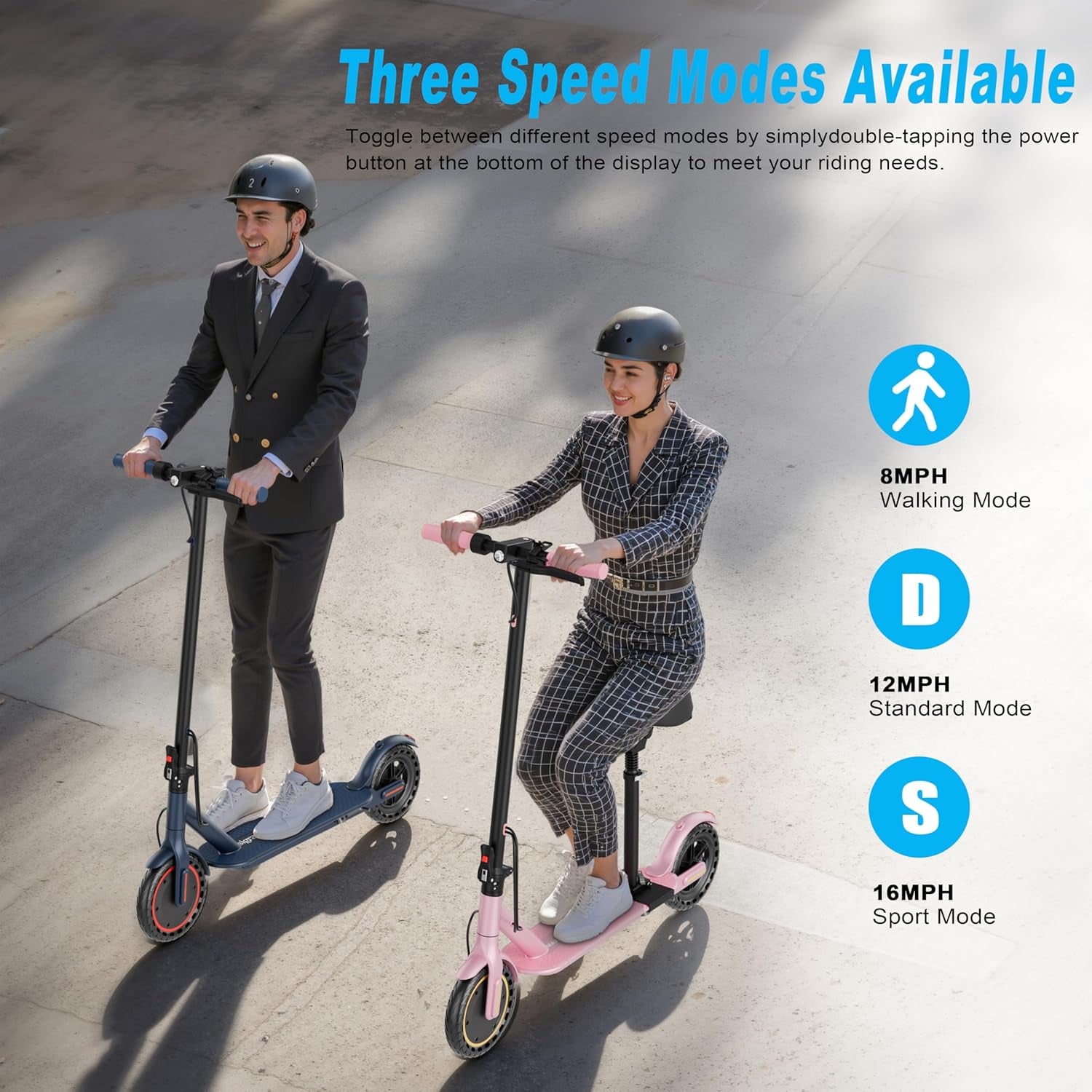 Electric Scooter with Seat, 350W Folding Scooter for Adults & Teens | Seated Folding Electric Scooter with 350W Motor, Battery Option, 8.5" Solid Tires, Dual Brake for Teens, Student and Commuter