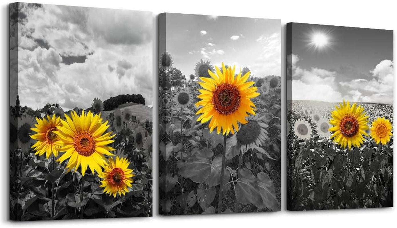 Set of 3 Wall Art Canvas Prints, Beach Sunrise Sunset Pictures Wall Decor Ocean Waves Nature Seascape Poster Coastal Landscape Painting for Living Room, Bedroom, Office Home Decor