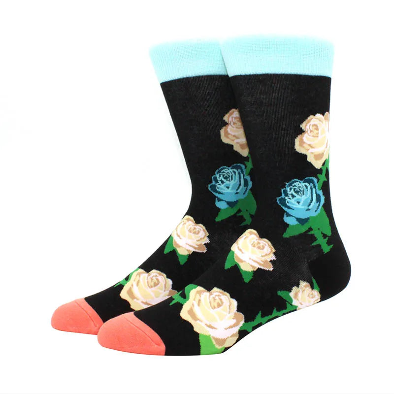 Men'S Fashion Pattern Dress Funky Fun Colorful Socks Luxury Crazy Novelty Dress Socks Cotton Happy Funny Animal Socks
