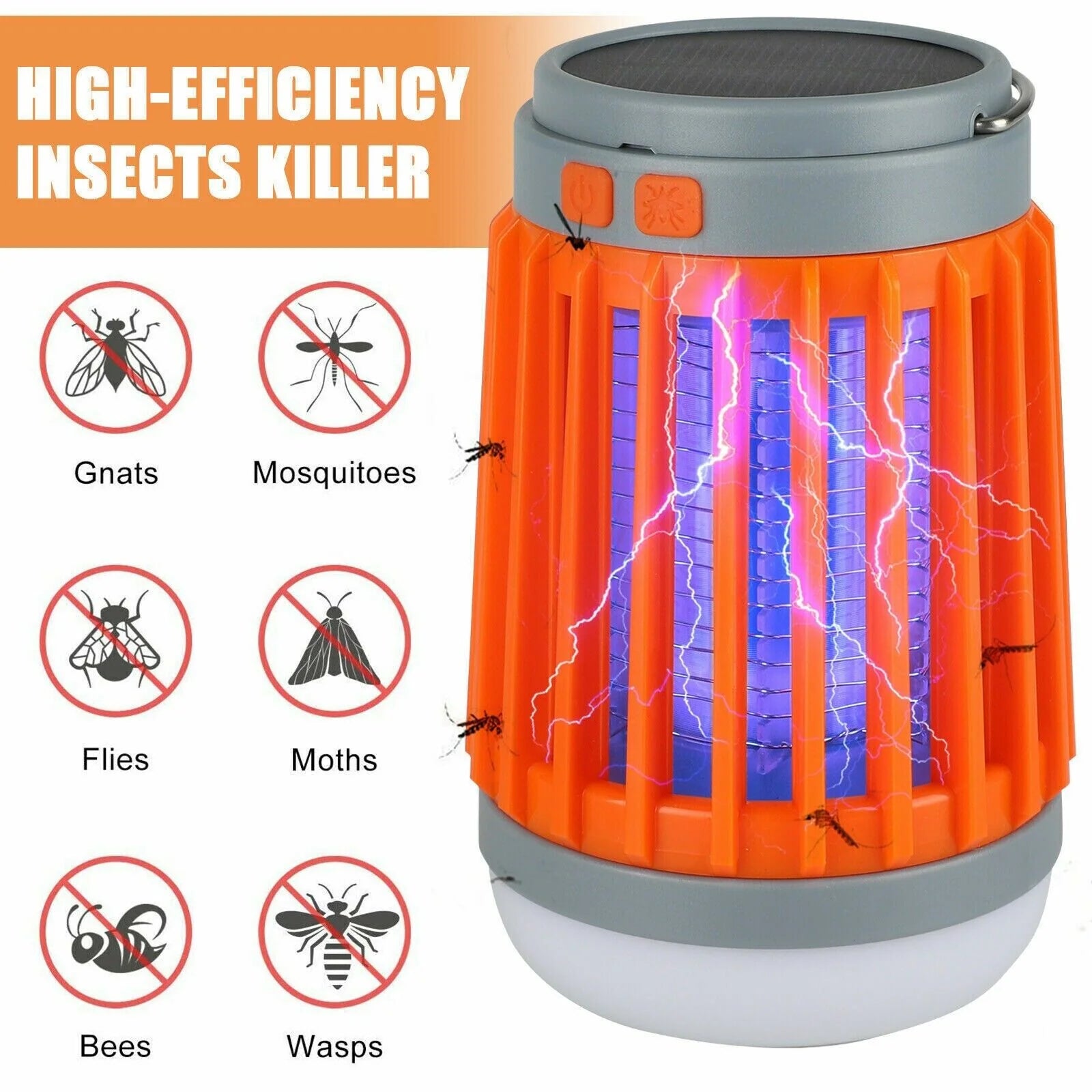 Solar USB Mosquito Killer Light    Electronic Insect Zapper and Lamp