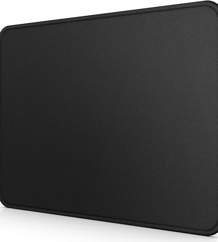 Mouse Pad,  Computer Mouse Pad with Stitched Edges, Washable Mouse Mat with Superior Micro-Weave Cloth, Gaming Mouse Pad for Office & Home, Non-Slip Rubber Base, Black