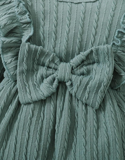 Load image into Gallery viewer, Baby Girl Romper Infant Fall Winter Clothes Ruffle Sweater Long Sleeve Bodysuit Jumpsuit and Headband
