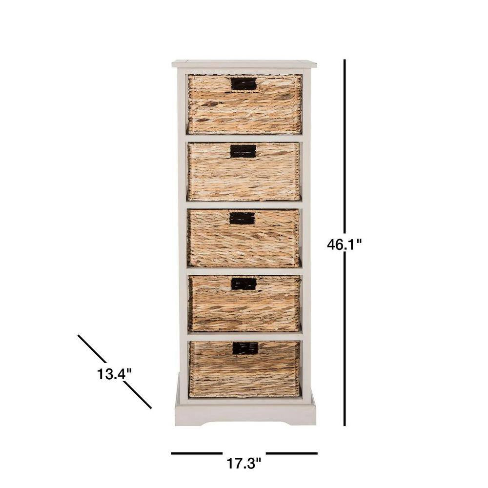 Vedette 5-Drawer Rustic Gray Storage Chest