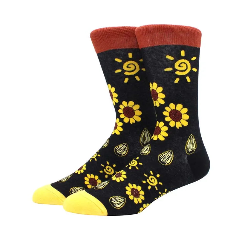 Men'S Fashion Pattern Dress Funky Fun Colorful Socks Luxury Crazy Novelty Dress Socks Cotton Happy Funny Animal Socks