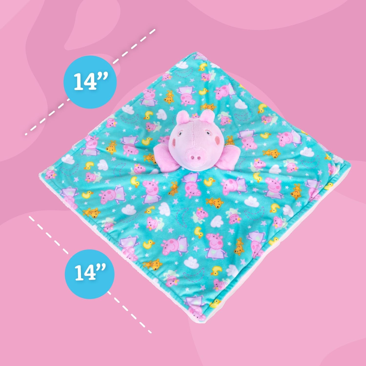 Peppa Pig Puppet Blankey - 13 Inches, Baby Showers, Snuggle Blankey and Playful Puppet for Babies 0 Months and Up, Embroidered Details