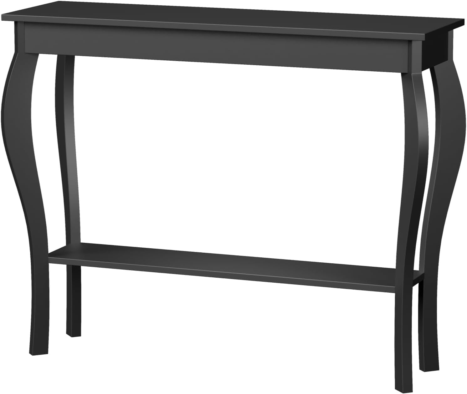 Narrow Console Table, Chic Accent Sofa Table, Entryway Table, 39.3 Inch, Black | Console Table with Curved Legs, Chic Accent Sofa Table with Shelves for Entryway, Living Room, Hallway