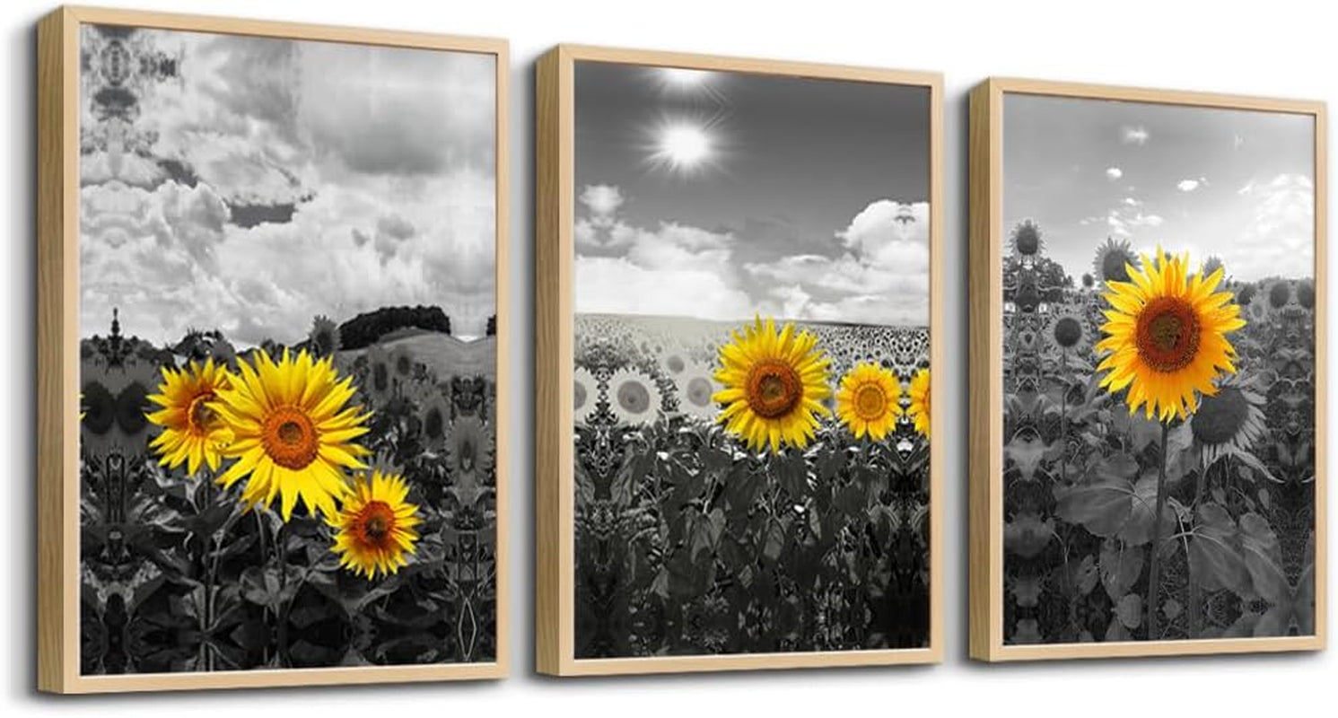 Set of 3 Wall Art Canvas Prints, Beach Sunrise Sunset Pictures Wall Decor Ocean Waves Nature Seascape Poster Coastal Landscape Painting for Living Room, Bedroom, Office Home Decor