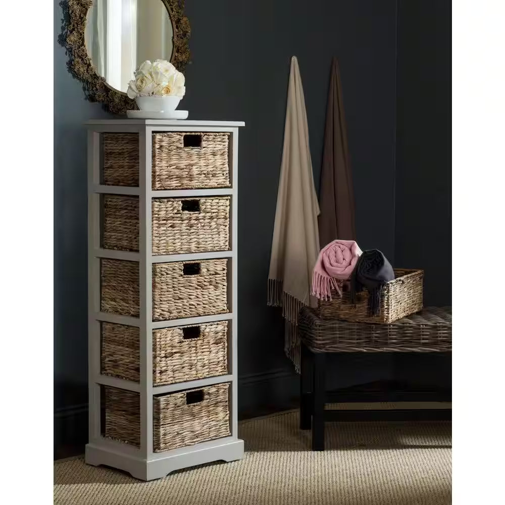 Vedette 5-Drawer Rustic Gray Storage Chest