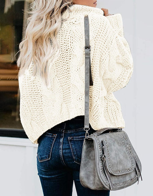 Load image into Gallery viewer, Chic Ballon Sleeve Winter Turtleneck Chunky Sweater Slouchy Oversized Loose Pullover Outerwear Warm Thick
