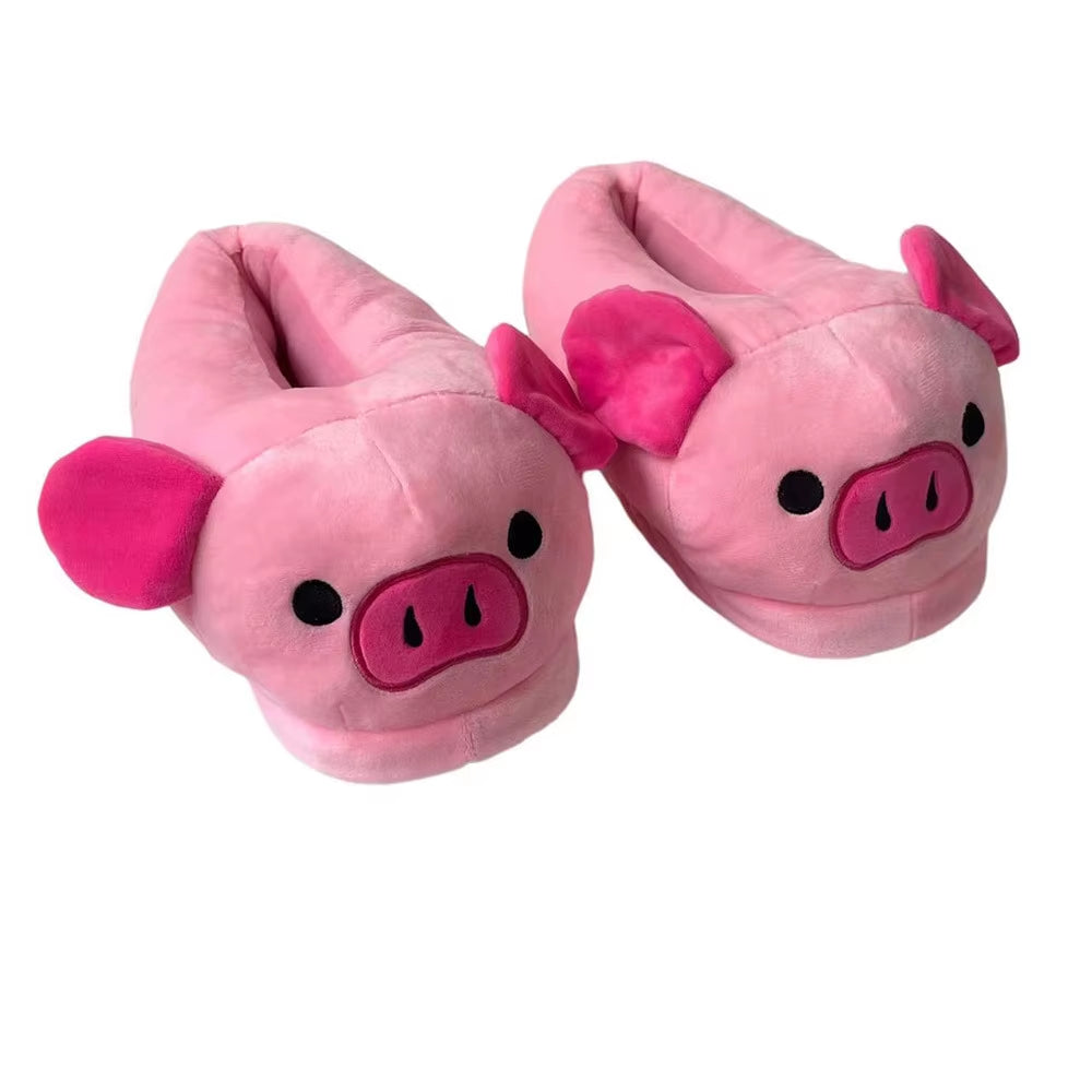 Cute Pig Slipper. Heel Cover, Warm Fluffy Slippers. For Indoor Wear
