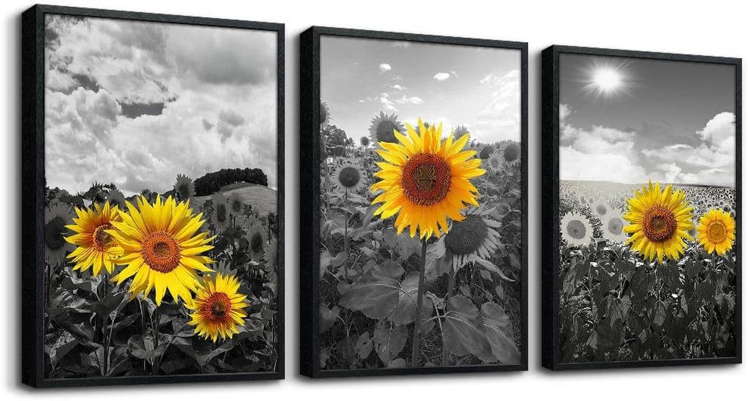 Set of 3 Wall Art Canvas Prints, Beach Sunrise Sunset Pictures Wall Decor Ocean Waves Nature Seascape Poster Coastal Landscape Painting for Living Room, Bedroom, Office Home Decor