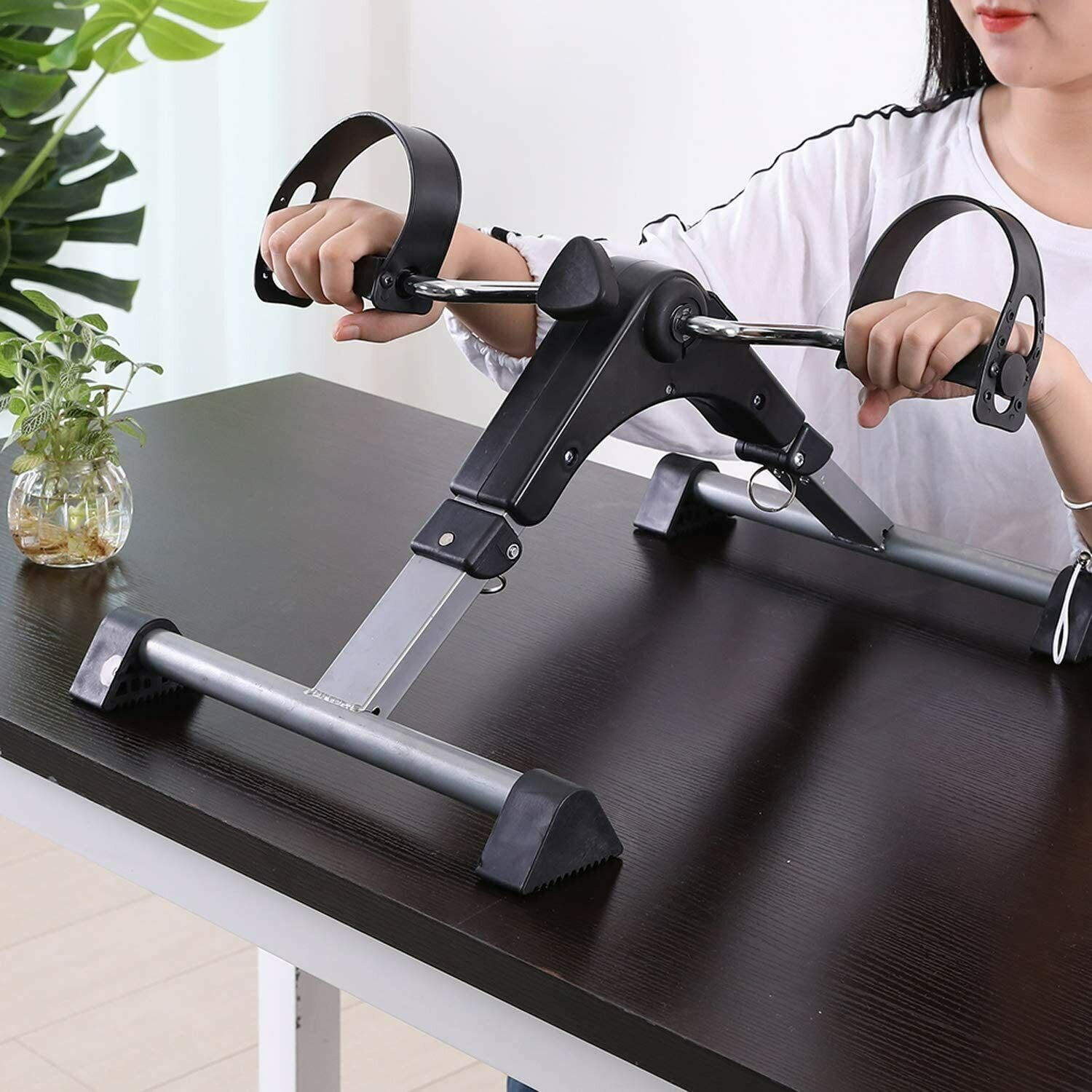 Foldable Pedal Exerciser Mini Arm Leg Exercise Bike with LCD Screen Display New