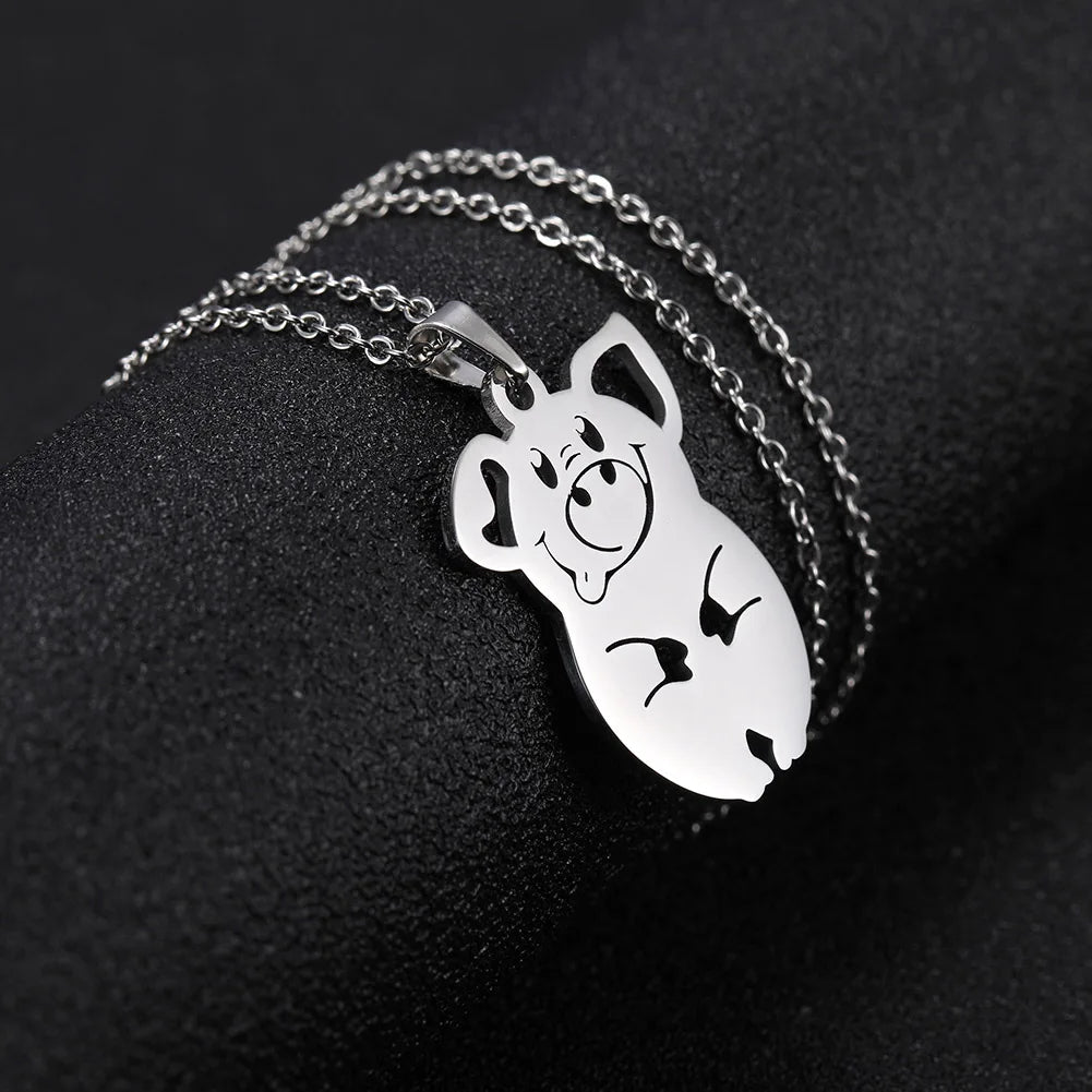 Pig Necklaces. Stainless Steel Pendant Necklace