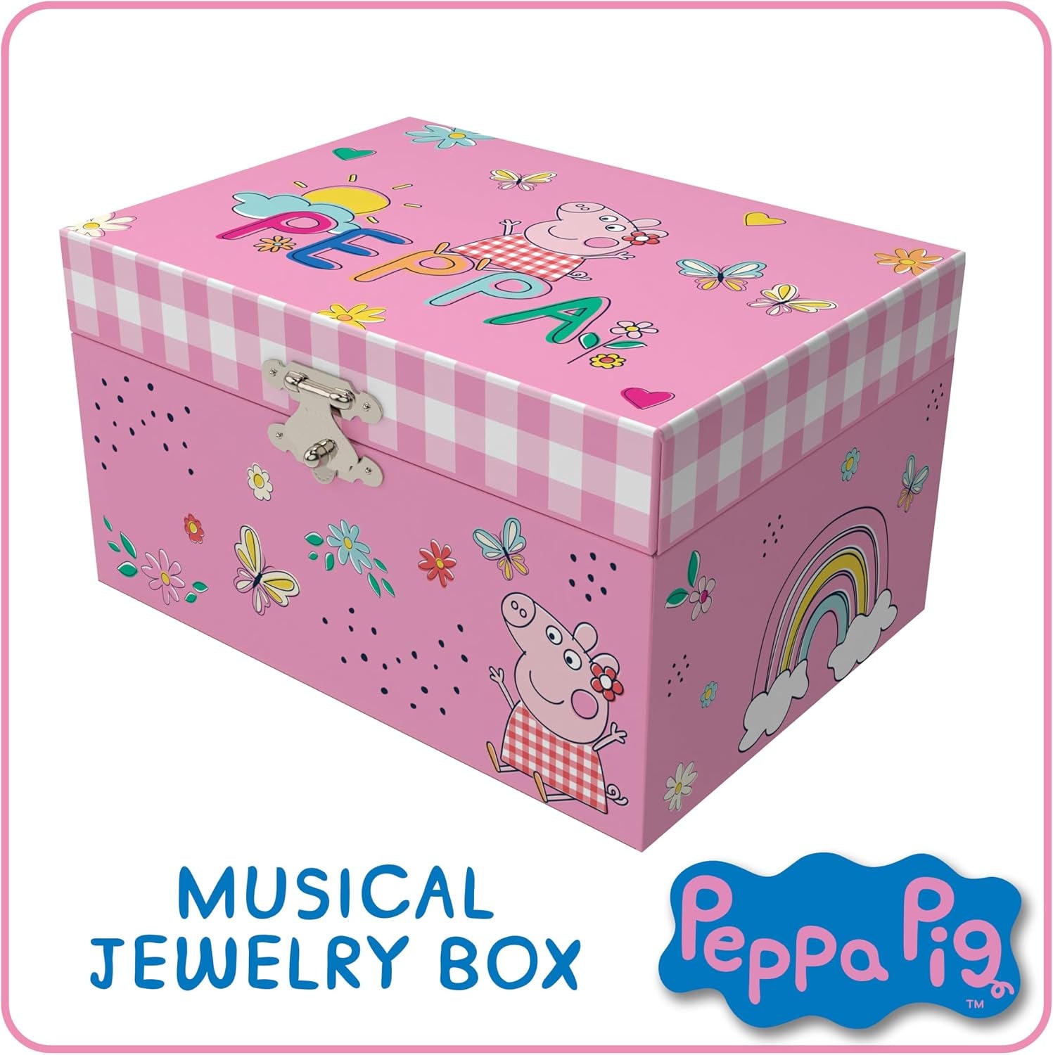 Peppa Pig Jewelry Box for Girls Musical Jewelry Box with Spinning Figurine, Peppa Pig Toys for Kids Ages 3-5 Plays Peppa Pig Theme Song