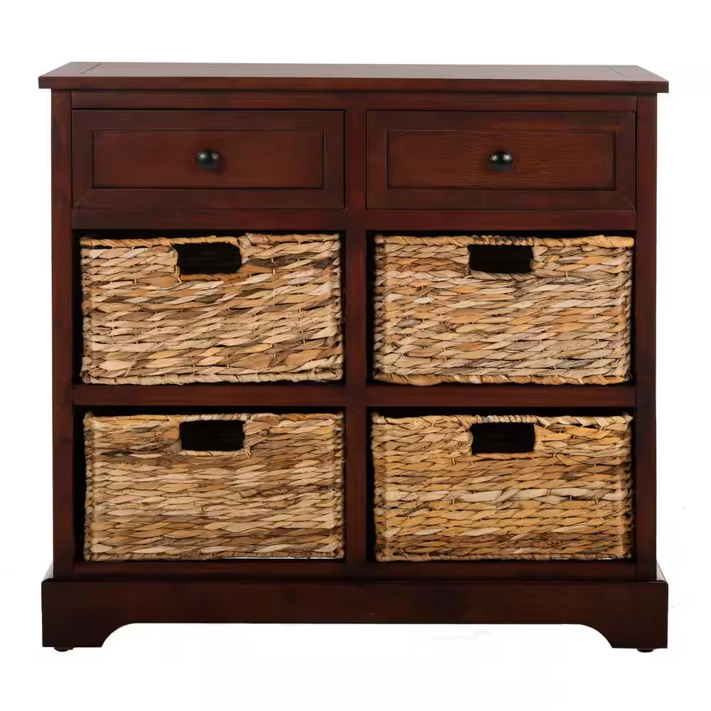 Herman 6-Drawer Red Nightstand Chest