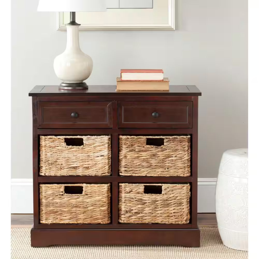 Herman 6-Drawer Red Nightstand Chest
