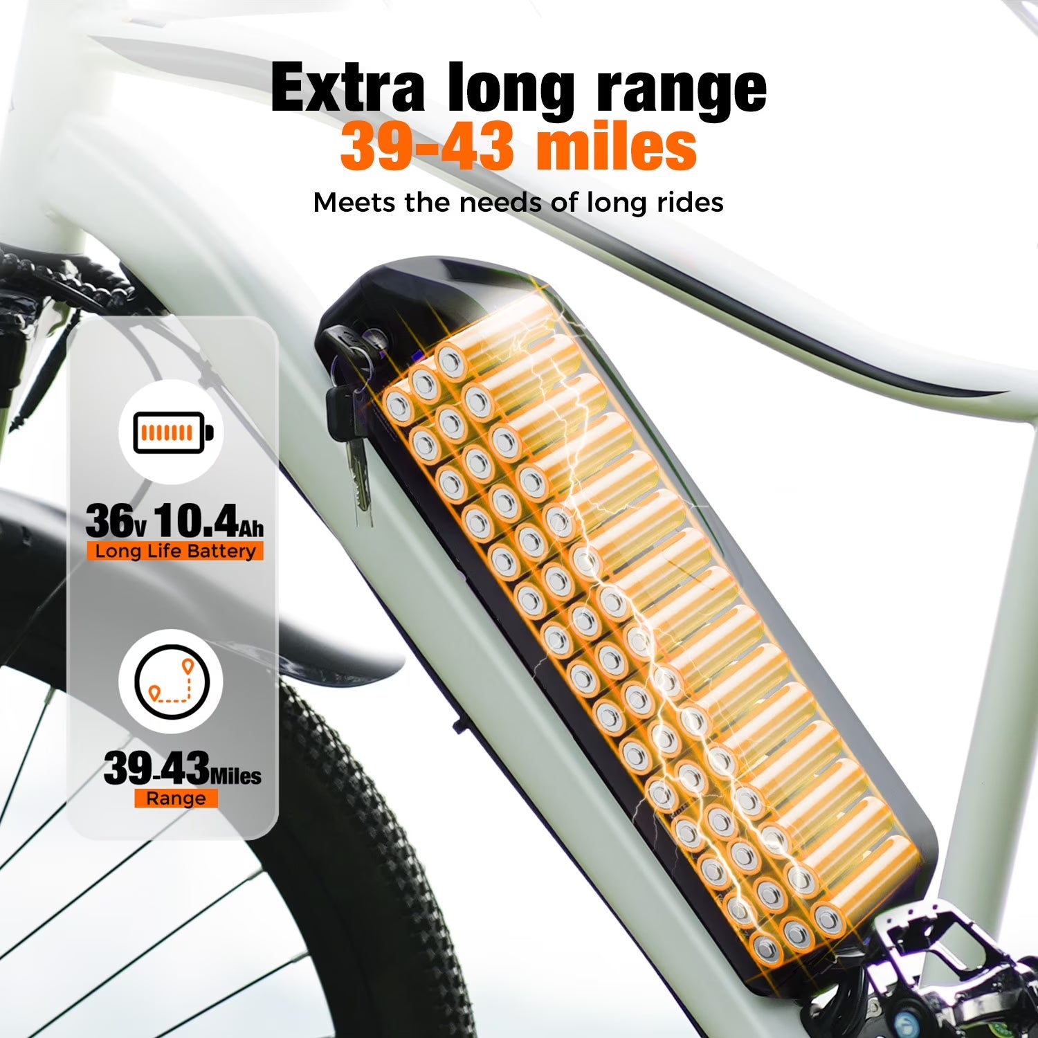 1000W Peak Electric Bike Adult,26" Mountain Bicycle Professional ,Front Dual Shock Absorption Ebike,Up 20MPH,55 Miles,35-Speed, 42V 13AH Removable Battery,White