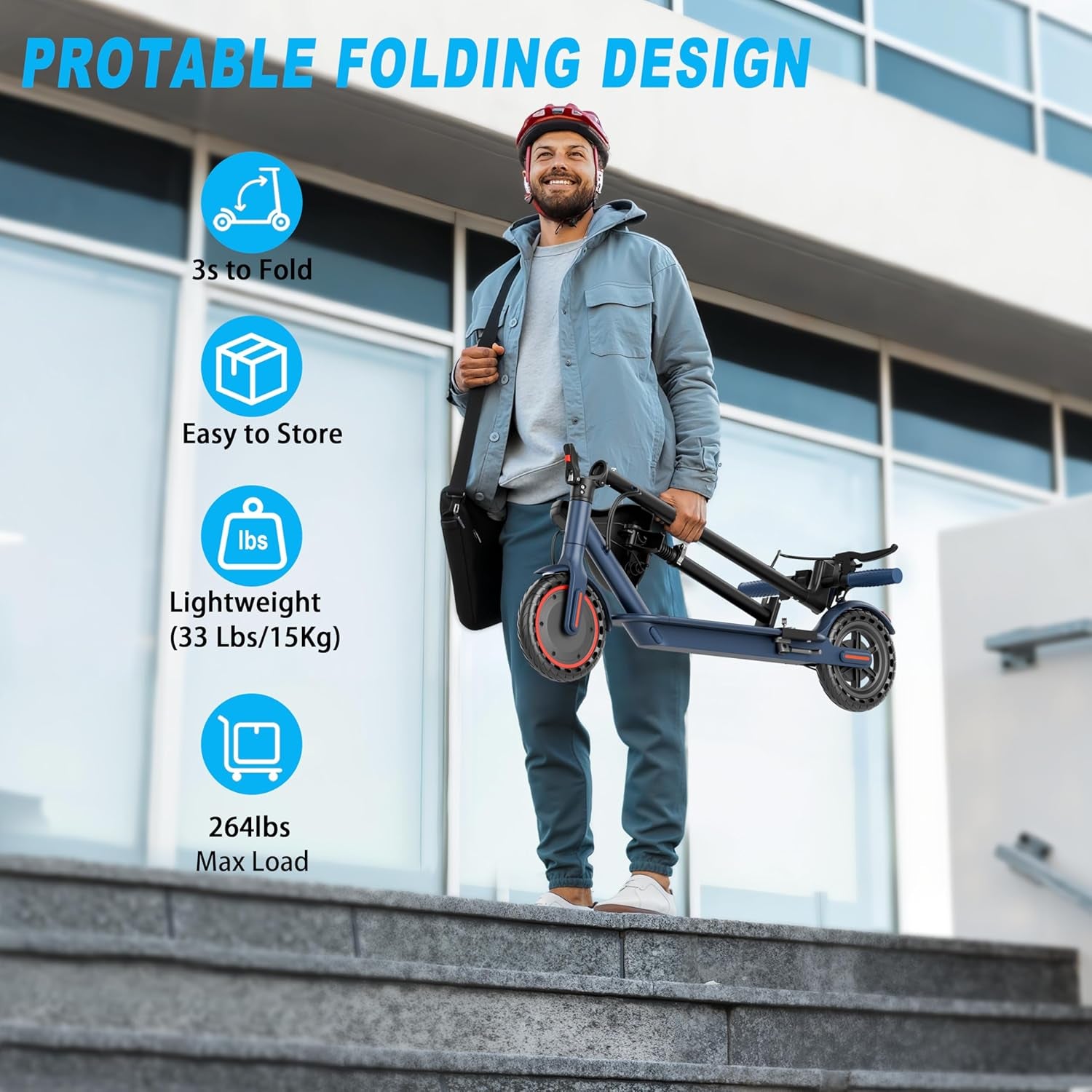 Electric Scooter with Seat, 350W Folding Scooter for Adults & Teens | Seated Folding Electric Scooter with 350W Motor, Battery Option, 8.5" Solid Tires, Dual Brake for Teens, Student and Commuter