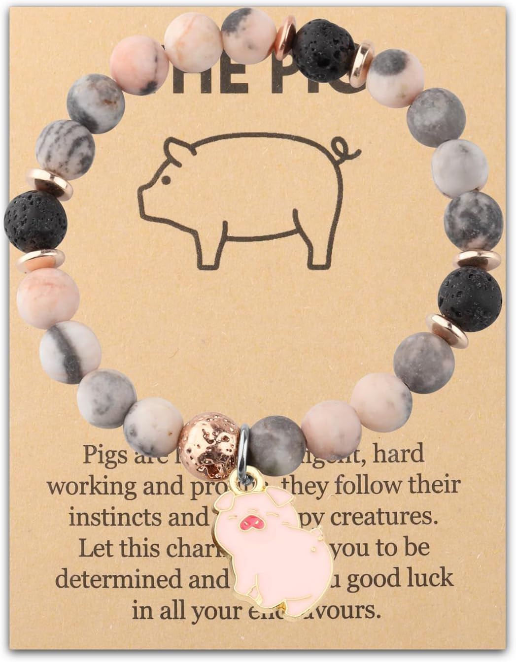 Pig Jewelry Pink Pig Charm Bracelet Pig Gift Pig Lover Gift Pig Mom Gift