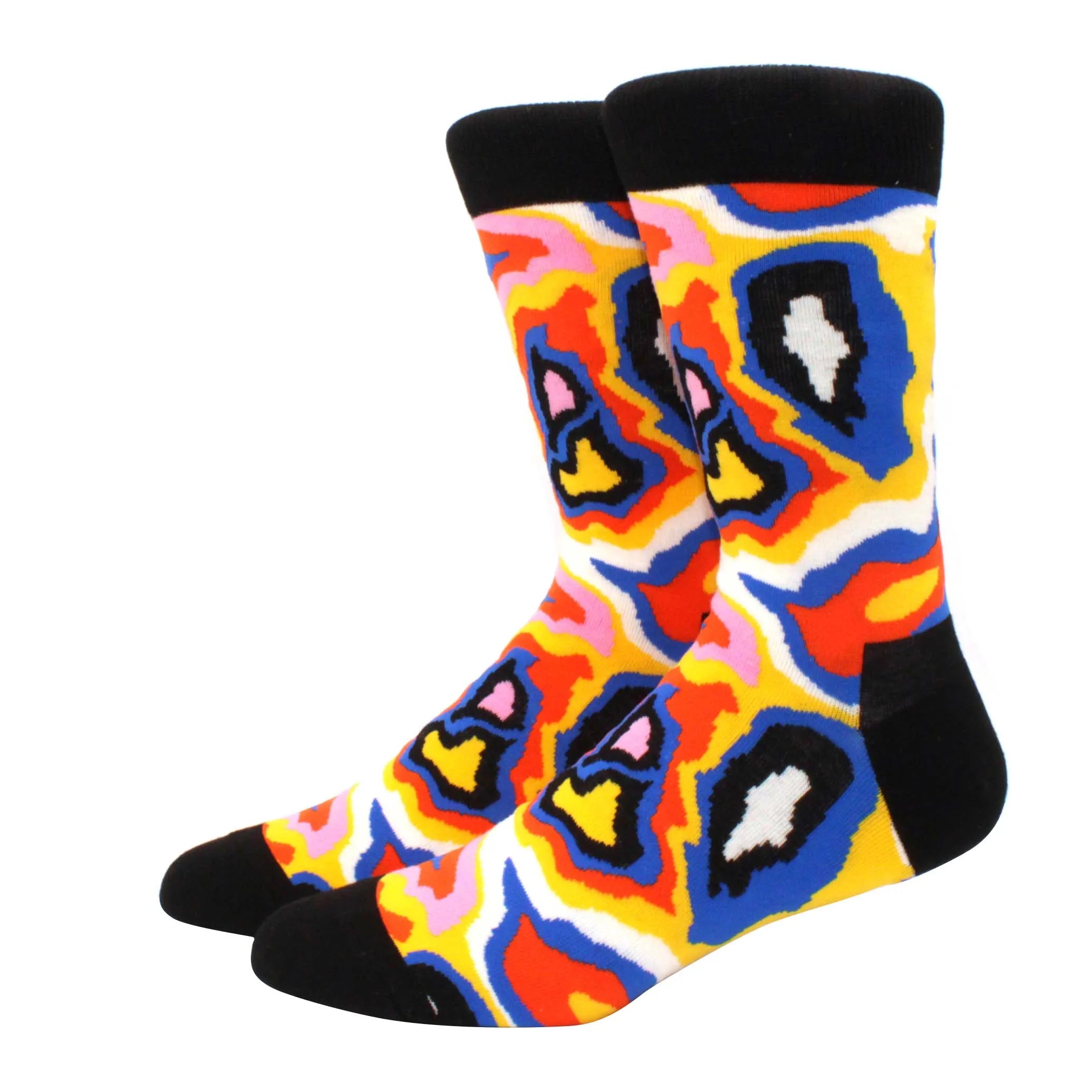 Men'S Fashion Pattern Dress Funky Fun Colorful Socks Luxury Crazy Novelty Dress Socks Cotton Happy Funny Animal Socks