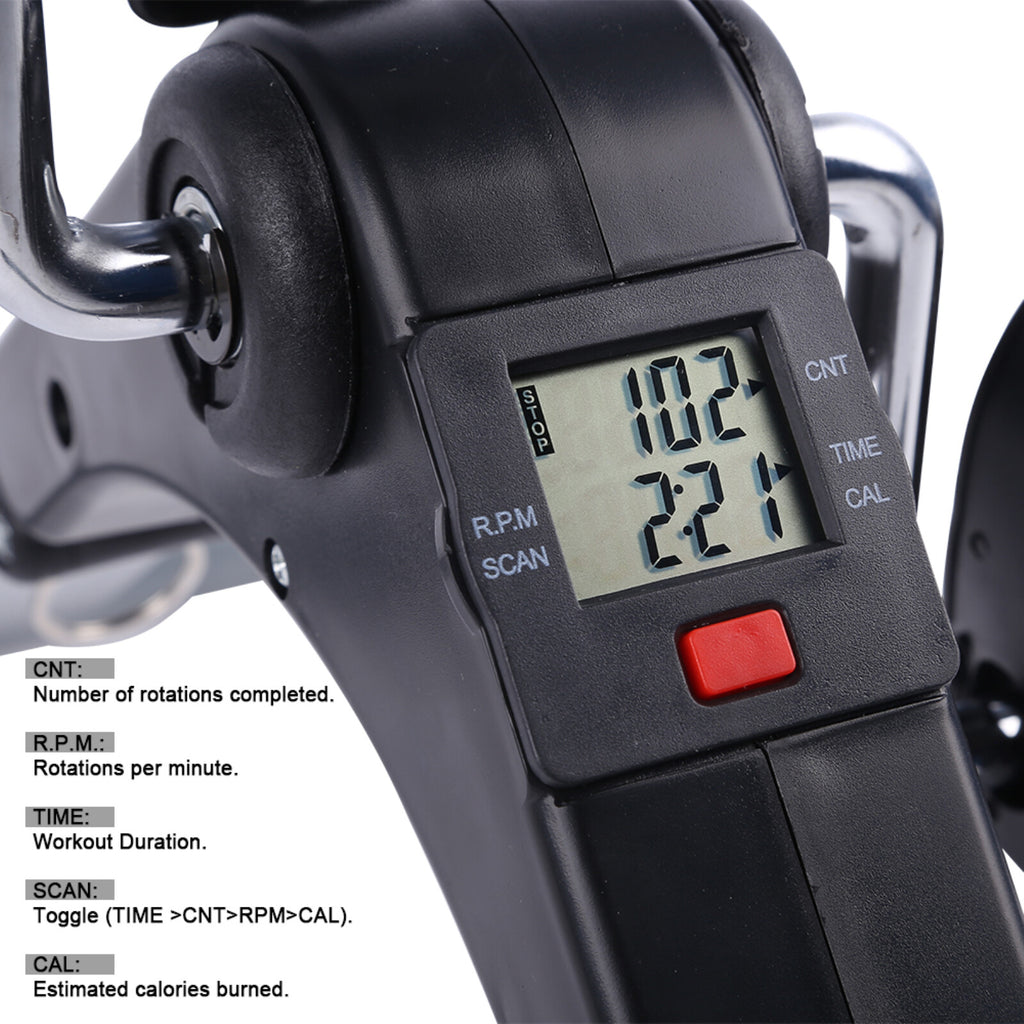 Foldable Pedal Exerciser Mini Arm Leg Exercise Bike with LCD Screen Display New