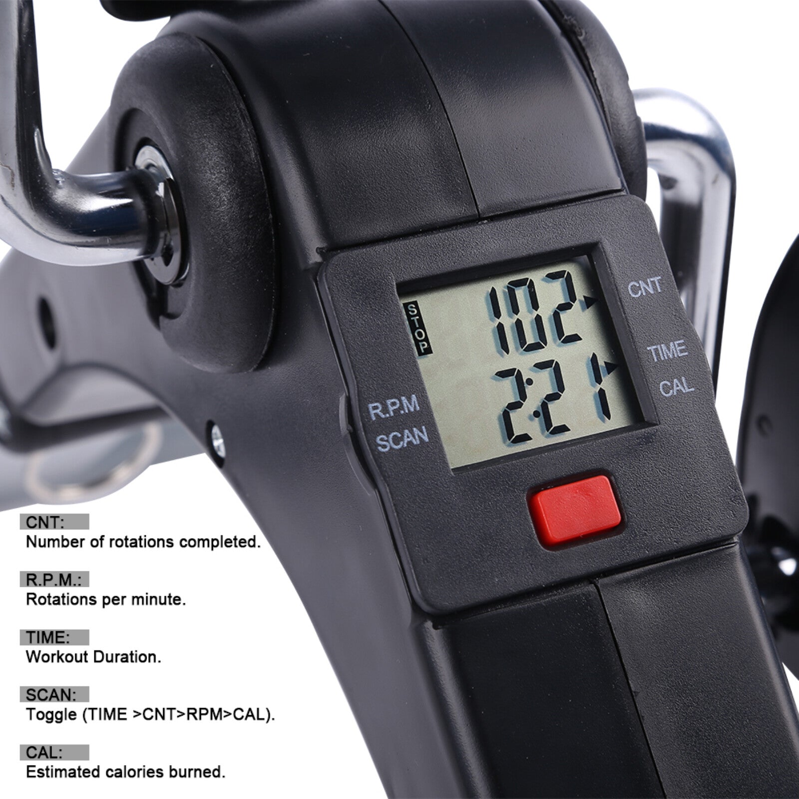 Foldable Pedal Exerciser Mini Arm Leg Exercise Bike with LCD Screen Display New